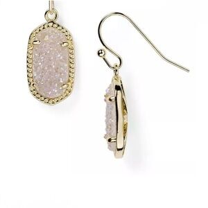 KENDRA SCOTT Lee Silver Drop Earrings in Iridescent Drusy